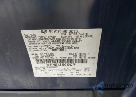 2013 Ford Police Interceptor from USA, damaged, VIN 1FAHP2L82DG230279